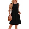 image:imageWIHOLL Summer Dresses for Women 2026 Loose Crew Neck Sleeveless Sundresses Casual Swimsuit Coverup with Pockets1black