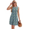 image:imageWIHOLL Summer Dresses for Women 2026 Loose Crew Neck Sleeveless Sundresses Casual Swimsuit Coverup with PocketsFloral 01