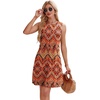image:imageWIHOLL Summer Dresses for Women 2026 Loose Crew Neck Sleeveless Sundresses Casual Swimsuit Coverup with PocketsFloral 04