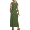 image:imageWIHOLL Summer Dresses for Women 2026 Maxi Dresses Long Flowy A Line Sleeveless Sundresses with PocketsArmy Green