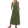 image:imageWIHOLL Summer Dresses for Women 2026 Maxi Dresses Long Flowy A Line Sleeveless Sundresses with PocketsArmy Green