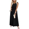 image:imageWIHOLL Summer Dresses for Women 2026 Maxi Dresses Long Flowy A Line Sleeveless Sundresses with PocketsBlack