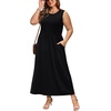 image:imageWIHOLL Summer Dresses for Women 2026 Maxi Dresses Long Flowy A Line Sleeveless Sundresses with PocketsBlack