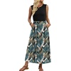 image:imageWIHOLL Summer Dresses for Women 2026 Maxi Dresses Long Flowy A Line Sleeveless Sundresses with PocketsBlack Palm Leaf
