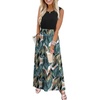 image:imageWIHOLL Summer Dresses for Women 2026 Maxi Dresses Long Flowy A Line Sleeveless Sundresses with PocketsBlack Palm Leaf