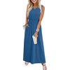 image:imageWIHOLL Summer Dresses for Women 2026 Maxi Dresses Long Flowy A Line Sleeveless Sundresses with PocketsBlue