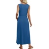image:imageWIHOLL Summer Dresses for Women 2026 Maxi Dresses Long Flowy A Line Sleeveless Sundresses with PocketsBlue