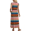 image:imageWIHOLL Summer Dresses for Women 2026 Maxi Dresses Long Flowy A Line Sleeveless Sundresses with PocketsColorful Stripes