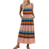 image:imageWIHOLL Summer Dresses for Women 2026 Maxi Dresses Long Flowy A Line Sleeveless Sundresses with PocketsColorful Stripes