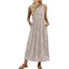 image:imageWIHOLL Summer Dresses for Women 2026 Maxi Dresses Long Flowy A Line Sleeveless Sundresses with PocketsLeopard Print