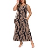 image:imageWIHOLL Summer Dresses for Women 2026 Maxi Dresses Long Flowy A Line Sleeveless Sundresses with PocketsPatterned Brown