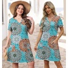 image:imageWIHOLL Summer Dresses for Women Casual V Neck Wedding Guest Dress Hawaiian Midi Dress Fashion Beach Vacation Clothes1ethnic Print