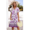 image:imageWIHOLL Summer Dresses for Women Casual V Neck Wedding Guest Dress Hawaiian Midi Dress Fashion Beach Vacation Clothes1violet Garden