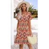 image:imageWIHOLL Summer Dresses for Women Casual V Neck Wedding Guest Dress Hawaiian Midi Dress Fashion Beach Vacation Clothes3boho Print