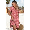 image:imageWIHOLL Summer Dresses for Women Casual V Neck Wedding Guest Dress Hawaiian Midi Dress Fashion Beach Vacation Clothes3pink Motif