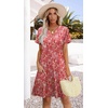image:imageWIHOLL Summer Dresses for Women Casual V Neck Wedding Guest Dress Hawaiian Midi Dress Fashion Beach Vacation Clothes3pink Motif