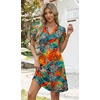 image:imageWIHOLL Summer Dresses for Women Casual V Neck Wedding Guest Dress Hawaiian Midi Dress Fashion Beach Vacation Clothes4coconut Flower