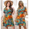 image:imageWIHOLL Summer Dresses for Women Casual V Neck Wedding Guest Dress Hawaiian Midi Dress Fashion Beach Vacation Clothes4coconut Flower