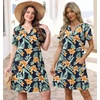 image:imageWIHOLL Summer Dresses for Women Casual V Neck Wedding Guest Dress Hawaiian Midi Dress Fashion Beach Vacation Clothes4tropical Bloom