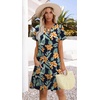 image:imageWIHOLL Summer Dresses for Women Casual V Neck Wedding Guest Dress Hawaiian Midi Dress Fashion Beach Vacation Clothes4tropical Bloom