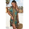 image:imageWIHOLL Summer Dresses for Women Casual V Neck Wedding Guest Dress Hawaiian Midi Dress Fashion Beach Vacation ClothesEthnic Print