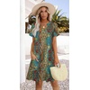 image:imageWIHOLL Summer Dresses for Women Casual V Neck Wedding Guest Dress Hawaiian Midi Dress Fashion Beach Vacation ClothesEthnic Print