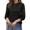 image:imageWIHOLL Sweaters for Women Crewneck Crochet Tops Long Sleeve 2026 Fall Winter Outfits Fashion ClothingBlack