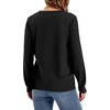 image:imageWIHOLL Sweaters for Women Crewneck Crochet Tops Long Sleeve 2026 Fall Winter Outfits Fashion ClothingBlack