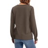 image:imageWIHOLL Sweaters for Women Crewneck Crochet Tops Long Sleeve 2026 Fall Winter Outfits Fashion ClothingCoffee