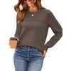 image:imageWIHOLL Sweaters for Women Crewneck Crochet Tops Long Sleeve 2026 Fall Winter Outfits Fashion ClothingCoffee