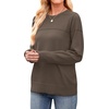 image:imageWIHOLL Sweaters for Women Crewneck Crochet Tops Long Sleeve 2026 Fall Winter Outfits Fashion ClothingCoffee