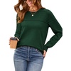 image:imageWIHOLL Sweaters for Women Crewneck Crochet Tops Long Sleeve 2026 Fall Winter Outfits Fashion ClothingGreen