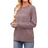 image:imageWIHOLL Sweaters for Women Crewneck Crochet Tops Long Sleeve 2026 Fall Winter Outfits Fashion ClothingLight Brown
