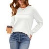 image:imageWIHOLL Sweaters for Women Crewneck Crochet Tops Long Sleeve 2026 Fall Winter Outfits Fashion ClothingWhite