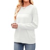 image:imageWIHOLL Sweaters for Women Crewneck Crochet Tops Long Sleeve 2026 Fall Winter Outfits Fashion ClothingWhite