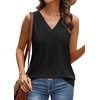 image:imageWIHOLL Tank Top for Women Summer Outfits V Neck T Shirts Trendy Eyelet Sleeveless Basic Beach Vacation Clothes0black