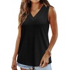 image:imageWIHOLL Tank Top for Women Summer Outfits V Neck T Shirts Trendy Eyelet Sleeveless Basic Beach Vacation Clothes0black