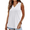 image:imageWIHOLL Tank Top for Women Summer Outfits V Neck T Shirts Trendy Eyelet Sleeveless Basic Beach Vacation Clothes0white