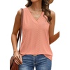 image:imageWIHOLL Tank Top for Women Summer Outfits V Neck T Shirts Trendy Eyelet Sleeveless Basic Beach Vacation Clothes2coral