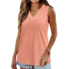 image:imageWIHOLL Tank Top for Women Summer Outfits V Neck T Shirts Trendy Eyelet Sleeveless Basic Beach Vacation Clothes2coral