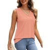 image:imageWIHOLL Tank Top for Women Summer Outfits V Neck T Shirts Trendy Eyelet Sleeveless Basic Beach Vacation Clothes2coral