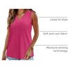 image:imageWIHOLL Tank Top for Women Summer Outfits V Neck T Shirts Trendy Eyelet Sleeveless Basic Beach Vacation Clothes2hot Pink