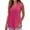 image:imageWIHOLL Tank Top for Women Summer Outfits V Neck T Shirts Trendy Eyelet Sleeveless Basic Beach Vacation Clothes2hot Pink