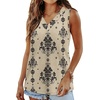image:imageWIHOLL Tank Top for Women Summer Outfits V Neck T Shirts Trendy Eyelet Sleeveless Basic Beach Vacation ClothesBeige Ethnic Floral