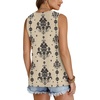 image:imageWIHOLL Tank Top for Women Summer Outfits V Neck T Shirts Trendy Eyelet Sleeveless Basic Beach Vacation ClothesBeige Ethnic Floral