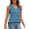 image:imageWIHOLL Tank Top for Women Summer Outfits V Neck T Shirts Trendy Eyelet Sleeveless Basic Beach Vacation ClothesBlue Ethnic Floral