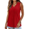 image:imageWIHOLL Tank Top for Women Summer Outfits V Neck T Shirts Trendy Eyelet Sleeveless Basic Beach Vacation ClothesRed