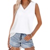 image:imageWIHOLL Tank Tops for Women Summer V Neck T Shirts Trendy Sleeveless Basic Tees Fashion Clothing0white