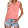 image:imageWIHOLL Tank Tops for Women Summer V Neck T Shirts Trendy Sleeveless Basic Tees Fashion Clothing1coral