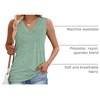 image:imageWIHOLL Tank Tops for Women Summer V Neck T Shirts Trendy Sleeveless Basic Tees Fashion Clothing2beangreen